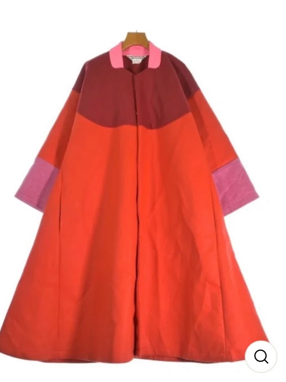 Comme Des Garçons Red and Pink Colorblock Coat - Picture 3 of 11
